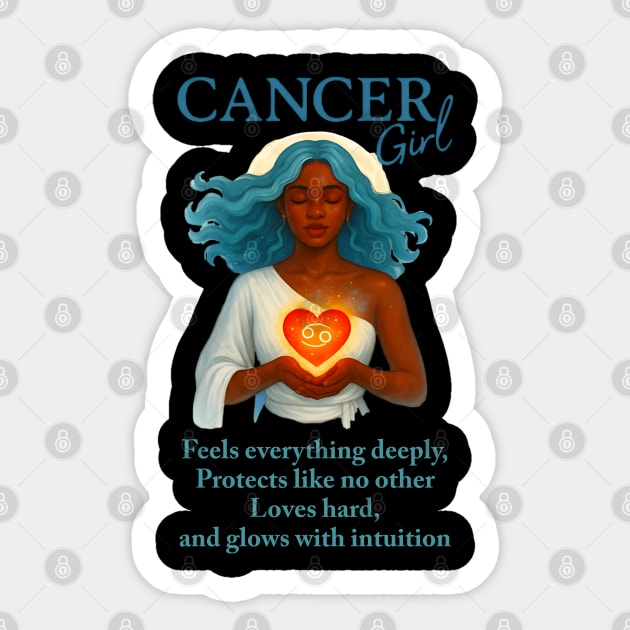 Cancer Girl Magic – Intuitive Black Woman Zodiac Sticker by UrbanLifeApparel